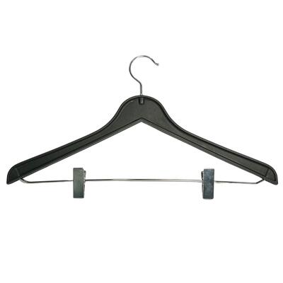 100 Cabides Plástico Preto com Pinças
